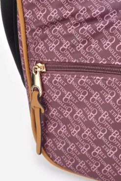 Borsa a tracolla bordeaux con stampa logata Cotton Belt K19,048,B012