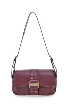 Borsa a tracolla bordeaux con tasche frontali Guido Vietri K30,365,B016