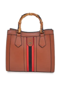 Borsa a Tracolla Cuoio con dettagli Dorati e Manico Rimovibile Double Check 18244-4
