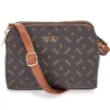 Borsa a tracolla marrone con stampa logata Basile Class BA1274LOG