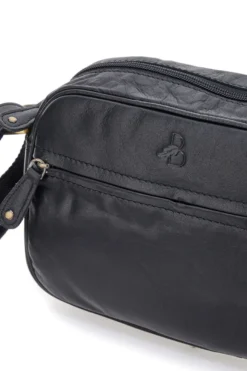 Borsa a tracolla nera compatta con zip Basile BA3543TI