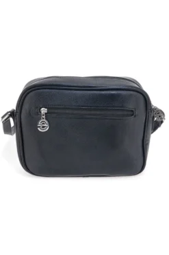 Borsa a tracolla nera con tasca zip Emma spagnesi PU2783