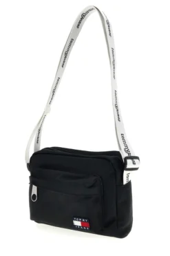 Borsa a Tracolla Nera in Tessuto con Tracolla con Logo Tommy Jeans 18462