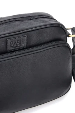 Borsa a tracolla nera in vera pelle artigianale Basile BA3540DX