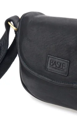 Borsa a tracolla nera in vera pelle artigianale Basile BA3542DX