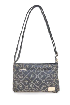 Borsa a tracolla nero stampa logo Giulia Pieralli GP431