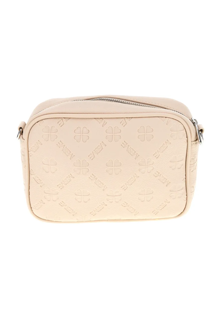 Borsa beige a tracolla con zip Me & me 20447