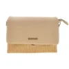 Borsa beige con inserto intrecciato Roncato R2414