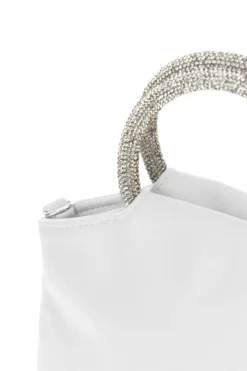 Borsa bianca con manico gioiello Nbg SERA/1281