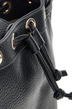 Borsa Bucket Nera con Coulisse e Dettagli Dorati Basile BA1277DOLL