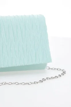 Borsa da sera azzurra a mano con tracolla rimovibile COVERI COLLECTION SERA 099