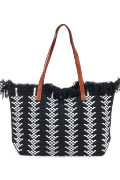 Borsa da Spiaggia Nere e Bianca First Lady Y004