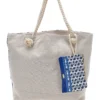 Borsa mare con pochette fantasia blu bianco Juice Santorini 0169