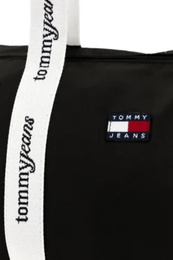 Borsa Mare Nera in Tessuto con Manici con Logo Tommy Jeans 18461