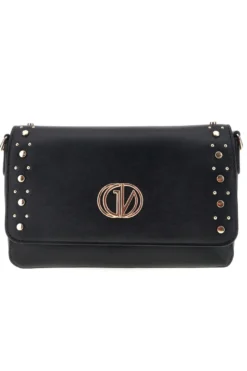 Borsa nera borchie e tracolla Guido vietri K30,376,B016