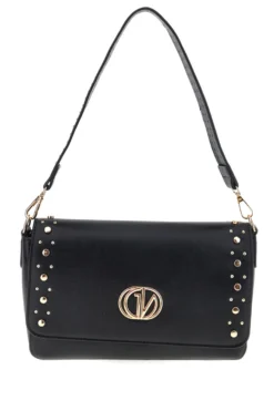 Borsa nera borchie e tracolla Guido vietri K30,376,B016
