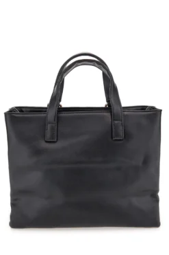 Borsa nera con borchie e tracolla removibile Lancetti CLASH