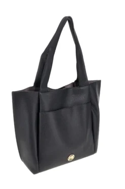 Borsa nera con patta e manici Prima riga BAGPITT002-B