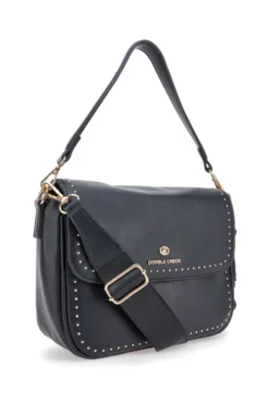 Borsa Nera con Tracolla e Manico Rimovibili Double Check 18242-4