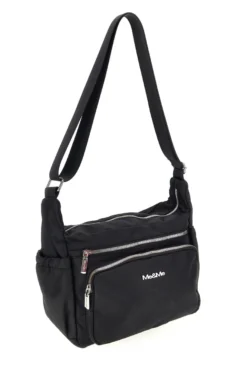 Borsa nera con zip multiple e tracolla regolabile Me & me spa 8059