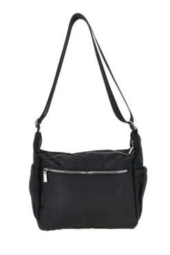 Borsa nera con zip multiple e tracolla regolabile Me & me spa 8059