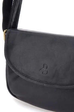 Borsa nera in vera pelle con patta Basile CLASS BA3542TI