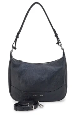 Borsa nera in vera pelle con tracolla inclusa First Lady SL 68822