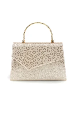 Borsa oro con texture animalier e tracolla a catenella Nbg SERA/3488