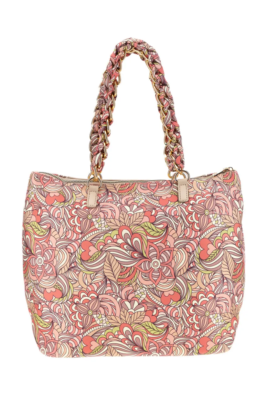 Borsa rosa con stampa floreale Enrico coveri EC26S-252-1