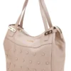 Borsa shopping cipria con borchie tonde Lancetti LL25W-101-3