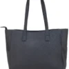Borsa shopping nera con pochette logata Lancetti LL25W-106-2