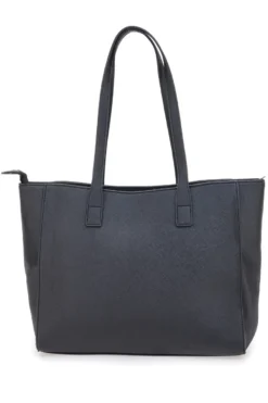 Borsa shopping nera con pochette logata Lancetti LL25W-106-2