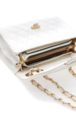 Borsa trapuntata bianca con catena dorata Prima Riga Spa Italia