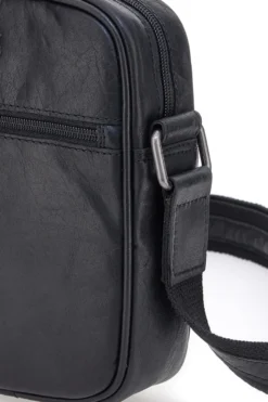 Borsello a tracolla nero compatto con zip frontale Black Shoot BS2355/T