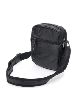 Borsello a tracolla nero compatto con zip frontale Black Shoot BS2355/T