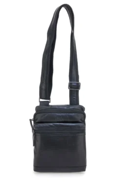 Borsello nero compatto con doppia zip Black Shoot BS2660/T