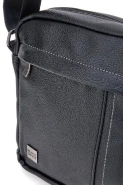 Borsello nero con tasche frontali Black Shoot BS522-1