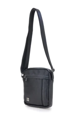 Borsello nero con tasche frontali Black Shoot BS522-1