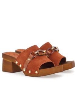 Braune Clogs mit 6,5 cm hohem Absatz Pittarello Love 15555