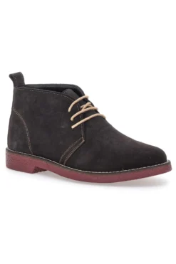Braune Stiefeletten aus echtem Leder mit burgunderfarbener Sohle Pittarello 322