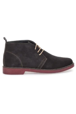 Braune Stiefeletten aus echtem Leder mit burgunderfarbener Sohle Pittarello 322