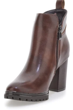 Cafè Cost 16807220 Braune Stiefeletten mit elastischen Seiten und breitem Absatz