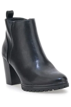 Cafè Cost 16807213 Schwarze Stiefeletten mit breitem Absatz und Profilsohle