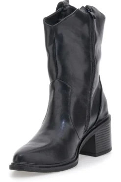 Café Cost 70295T06 Schwarze Texaner-Stiefeletten mit Blockabsatz