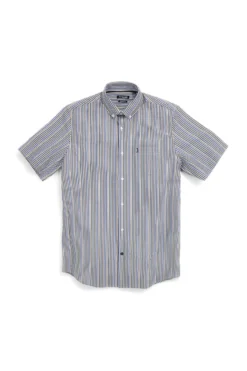 Camicia blu a righe con taschino Us golf CA2602