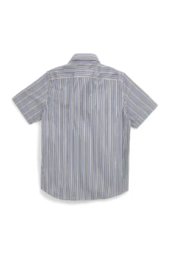 Camicia blu a righe con taschino Us golf CA2602