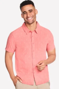 Camicia Skechers The GO WALK Air Printed Short Sleeve Shirt Mattone