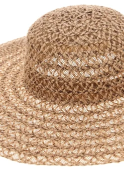 Cappello Beige Intrecciato a Tesa Larga Selun beach SUI 261002/A