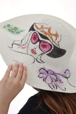 Cappello in Paglia Coveri Collection 230213 Bianco