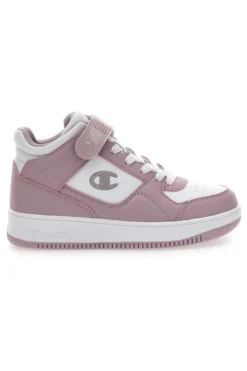 Champion – RD18 Mid G PS – Rosa-weiße, mittelhohe Sneakers mit Klettverschluss